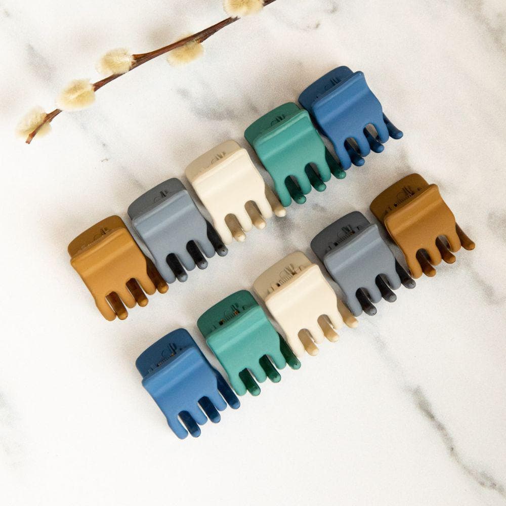 2x Matte Mini Hair Claw Clips in French Hair Accessories at Tegen Accessories