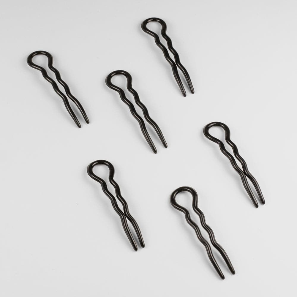 6x 90mm French Hairpin in Black Essentials French Hair Accessories at Tegen Accessories