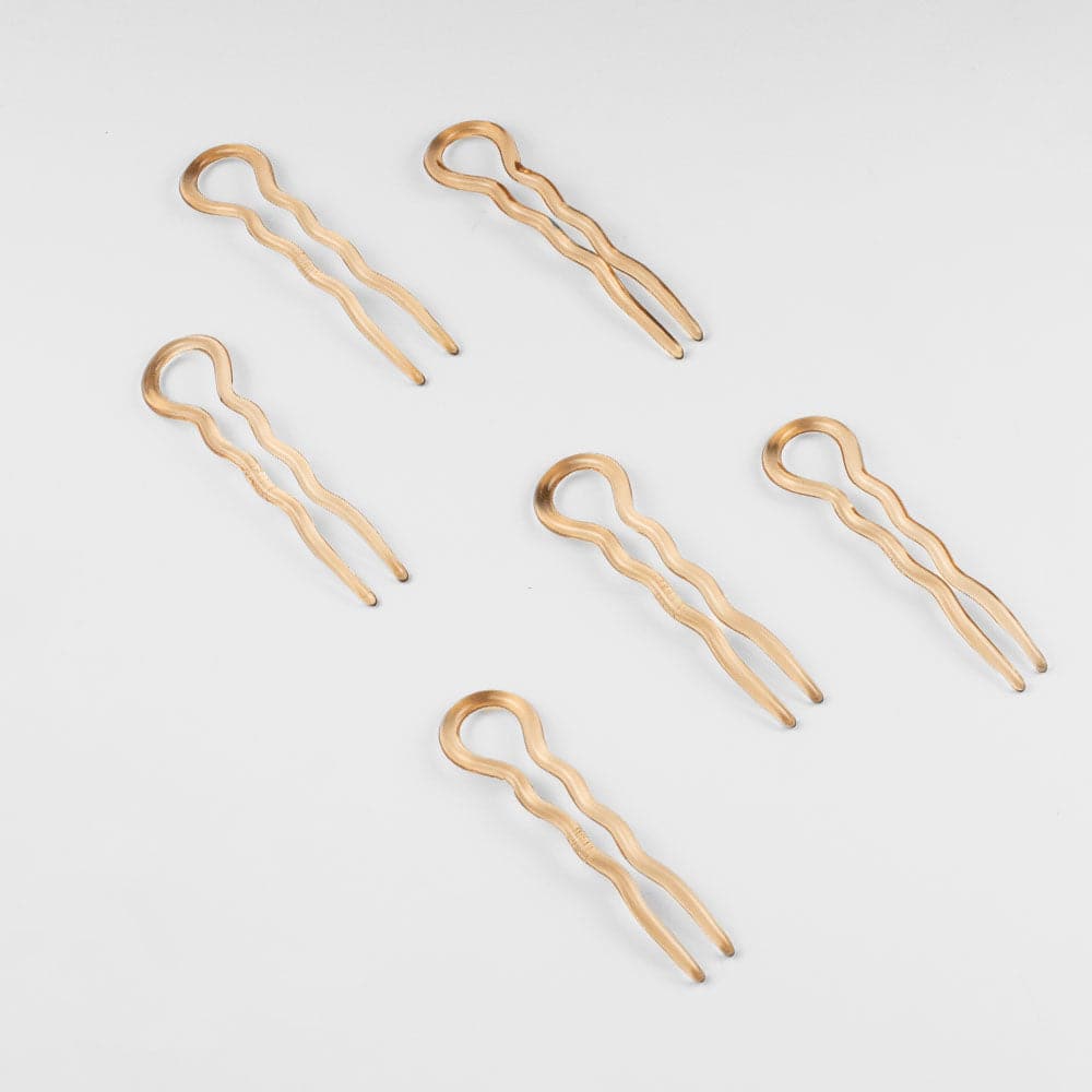 6x Small French Hairpin in Blonde French Hair Accessories at Tegen Accessories