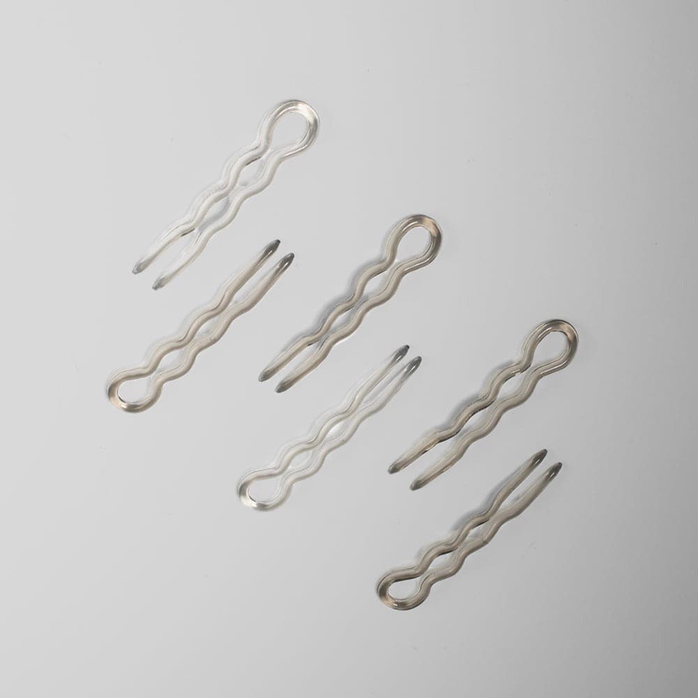 6x Small French Hairpin in Grey French Hair Accessories at Tegen Accessories