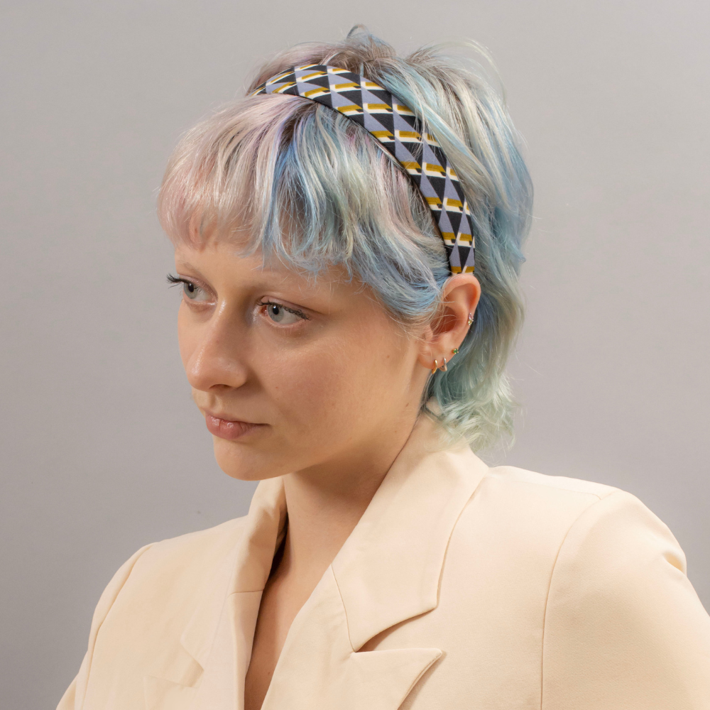 Handmade 80's Print Headband at Tegen Accessories |Purple