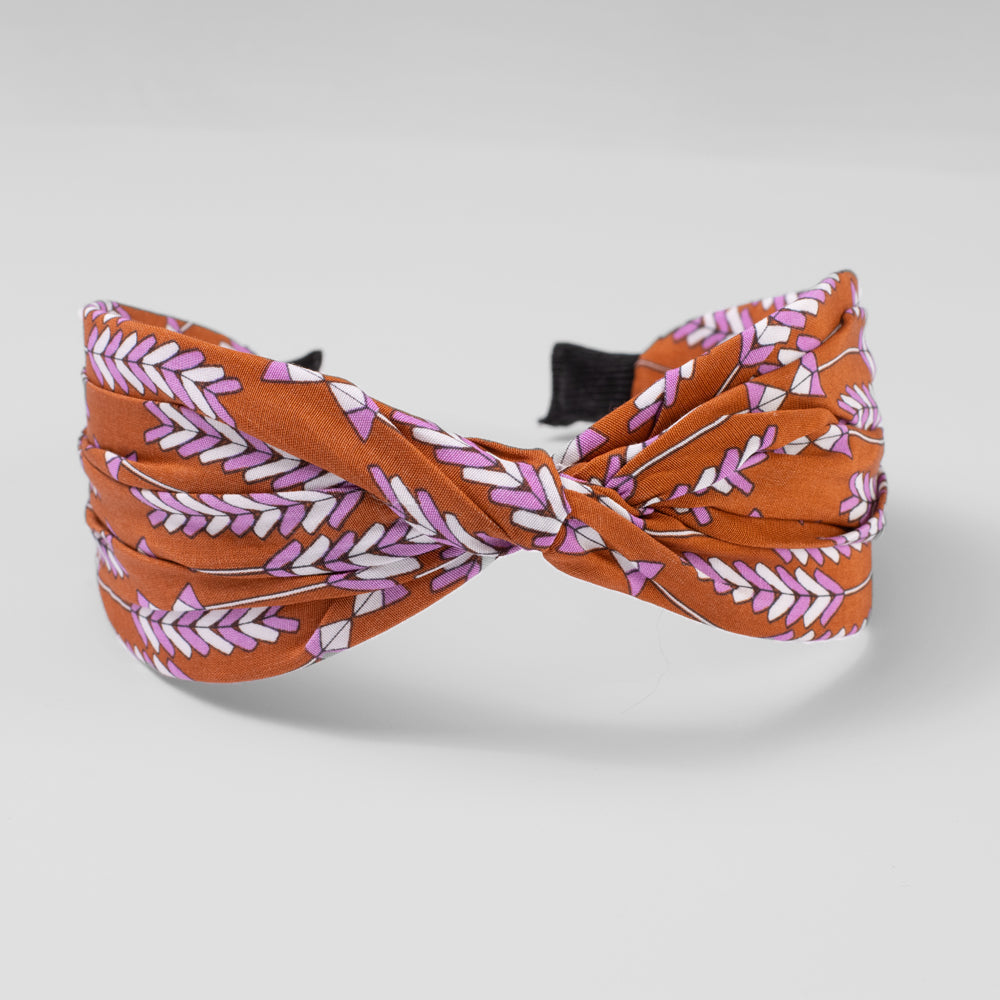 Handmade Pink Leaf Print Headband Tegen Accessories