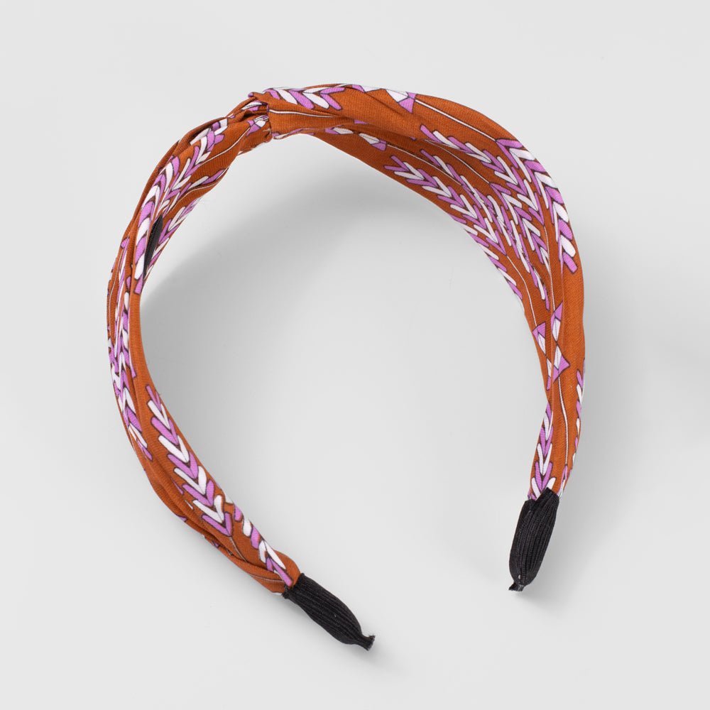 Handmade Pink Leaf Print Headband Tegen Accessories