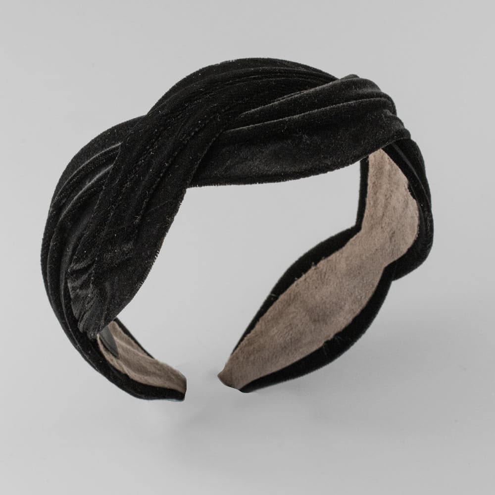 Handmade Velvet Wavy Headband Black at Tegen Accessories