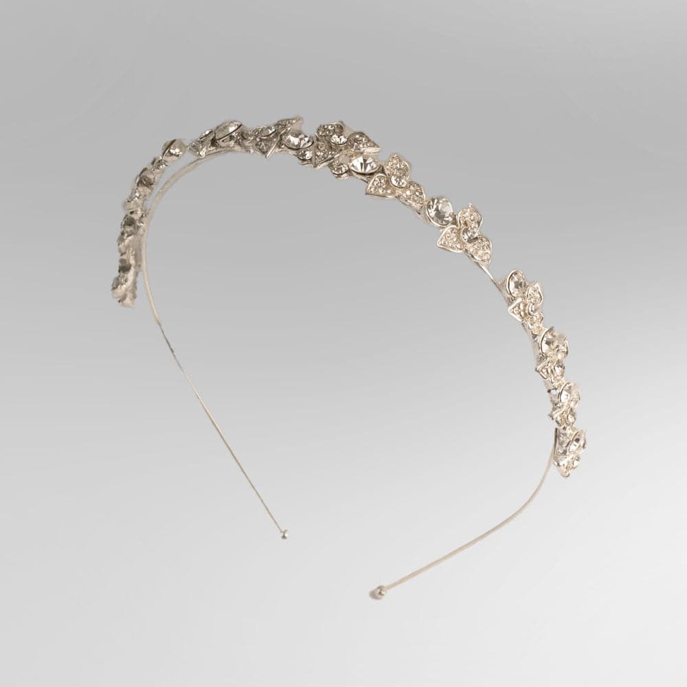 Silver Crystal Rose Headband in by Rosie Fox at Tegen Accessories