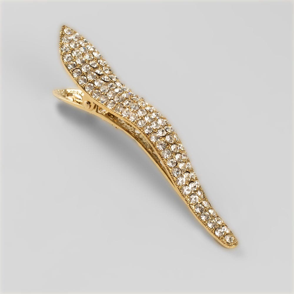 Small Curved Beak Clip Crystal Tegen Accessories |Gold Crystal