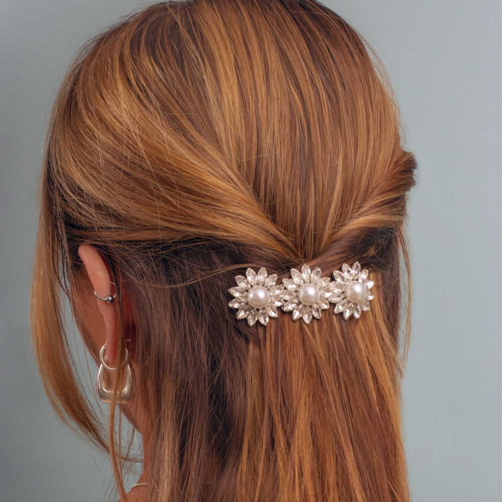 Swarovski Crystal Daisy Barrette Clip Swarovski Crystal in at Tegen Accessories