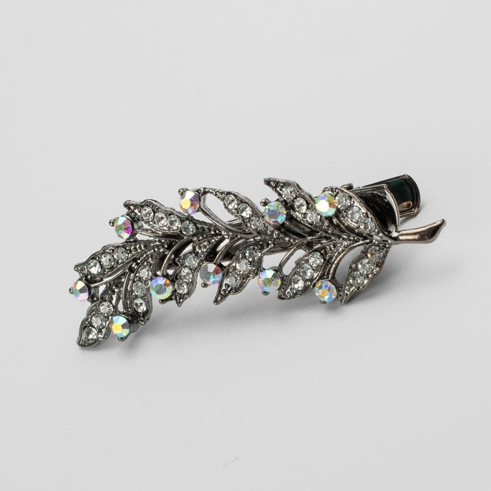 Crystal Leaf Hair Clip Crystal in AB Crystal at Tegen Accessories