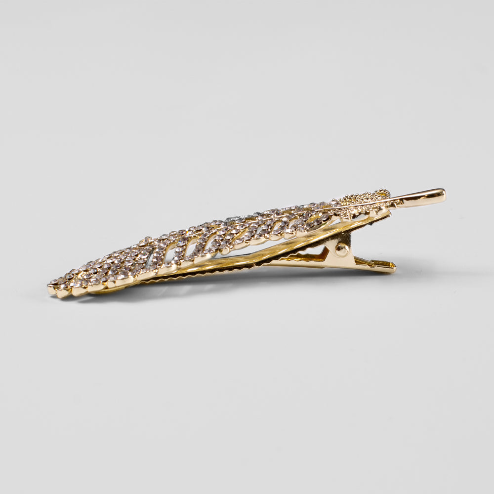 Swarovski Crystal Ornate Feather Clip on Tegen Accessories