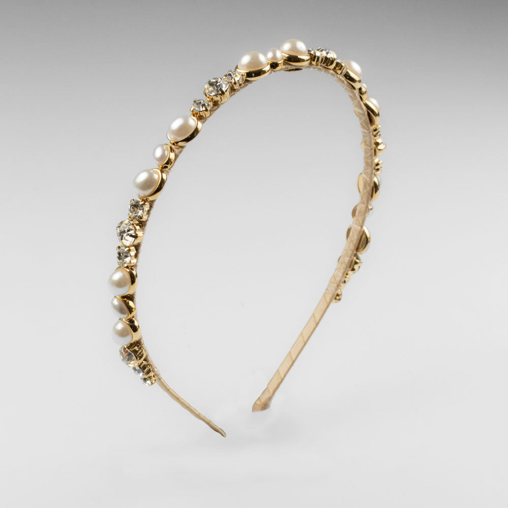 Crystal & Pearl Headband Crystal in at Tegen Accessories