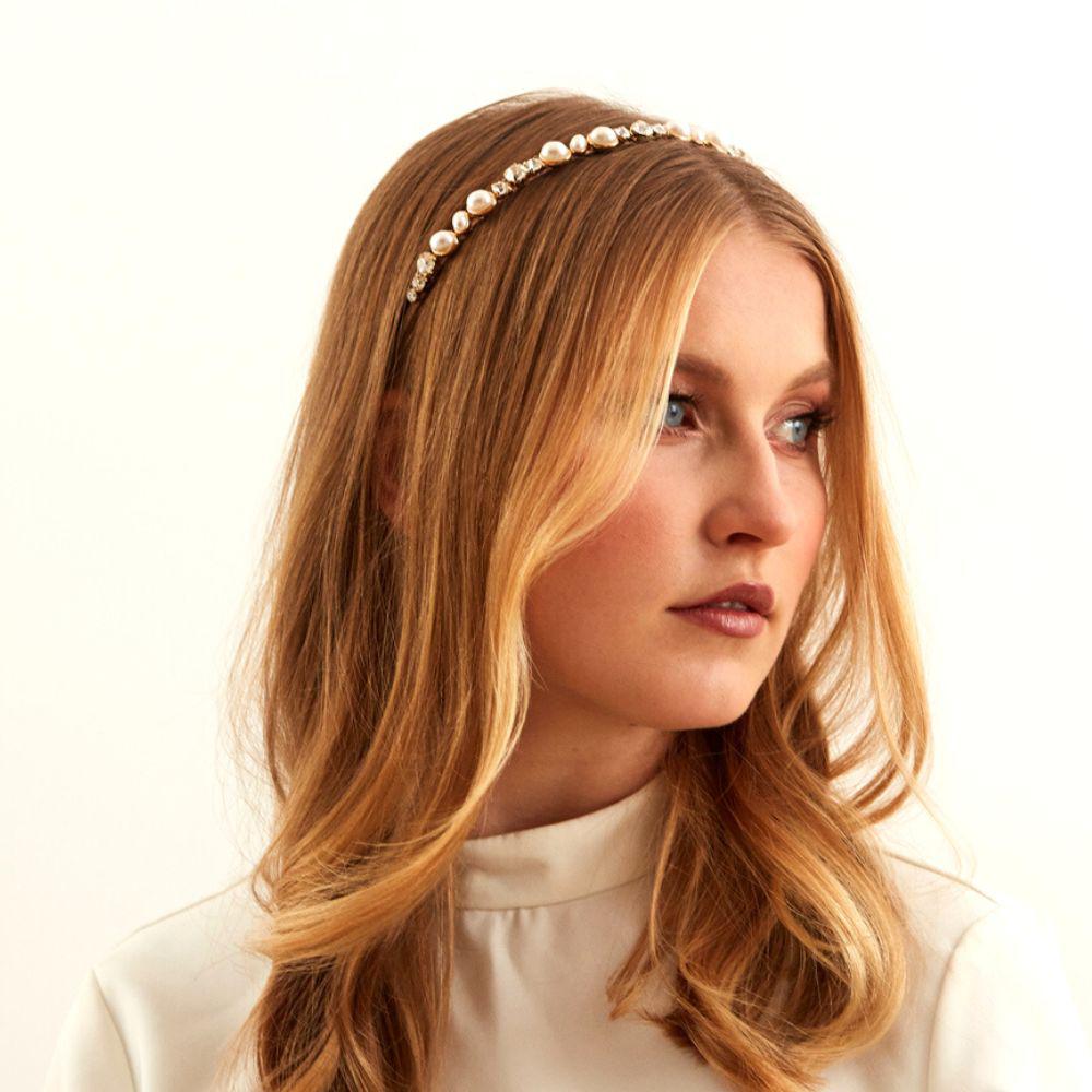 Crystal & Pearl Headband Crystal in at Tegen Accessories