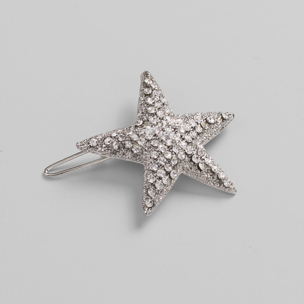 Crystal Star Hair Clip at Tegen Accessories in Silver