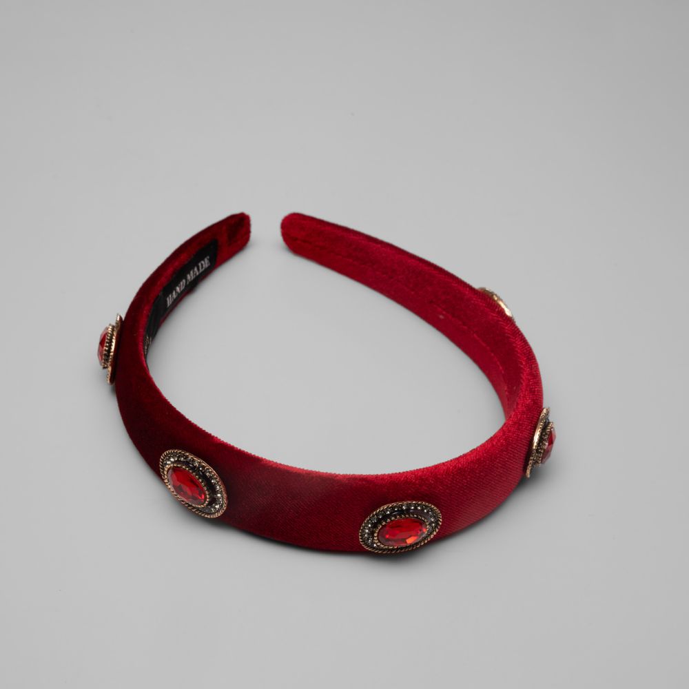 Crystal Studded Velvet Headband Crystals by Swarovski at Tegen Accessories