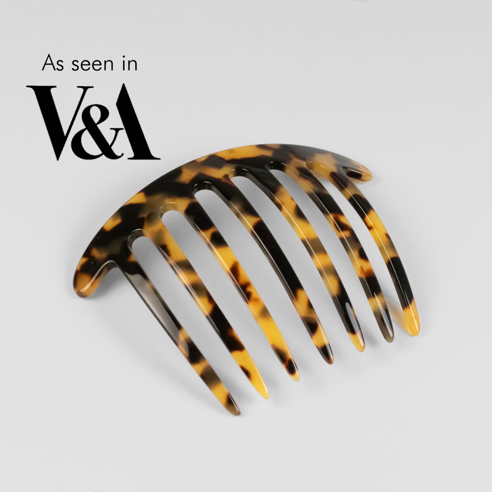 curved french pleat comb featured in the victoria and albert museum at Tegen Accessories