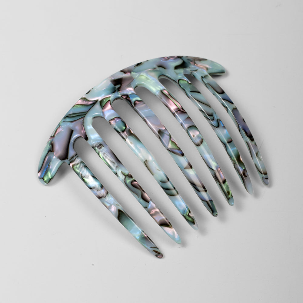 Curved French Pleat Comb in Opal Handmade French Hair Accessories at Tegen Accessories