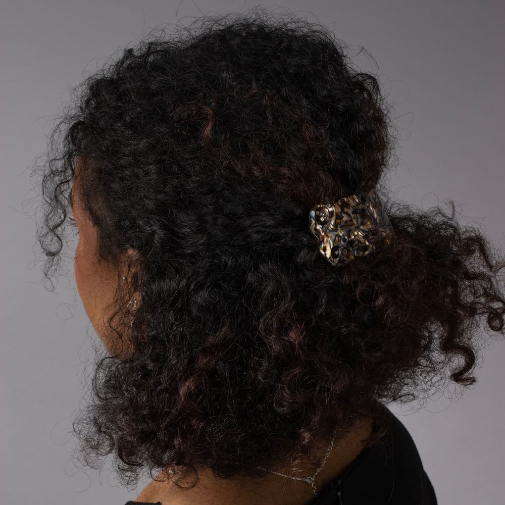filigree barrette curly hair |Onyx