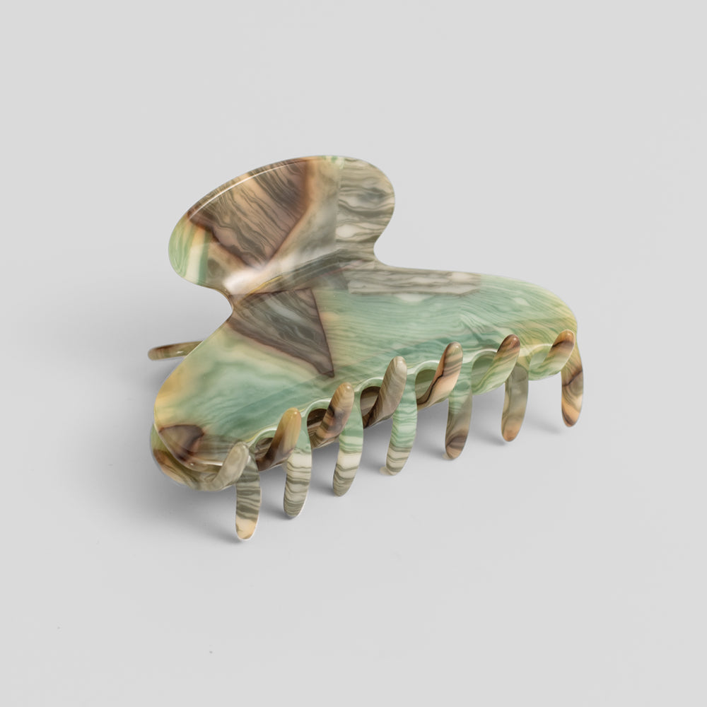 Green Agate Medium Hair Claw Clip in Handmade French Hair Accessories at Tegen Accessories