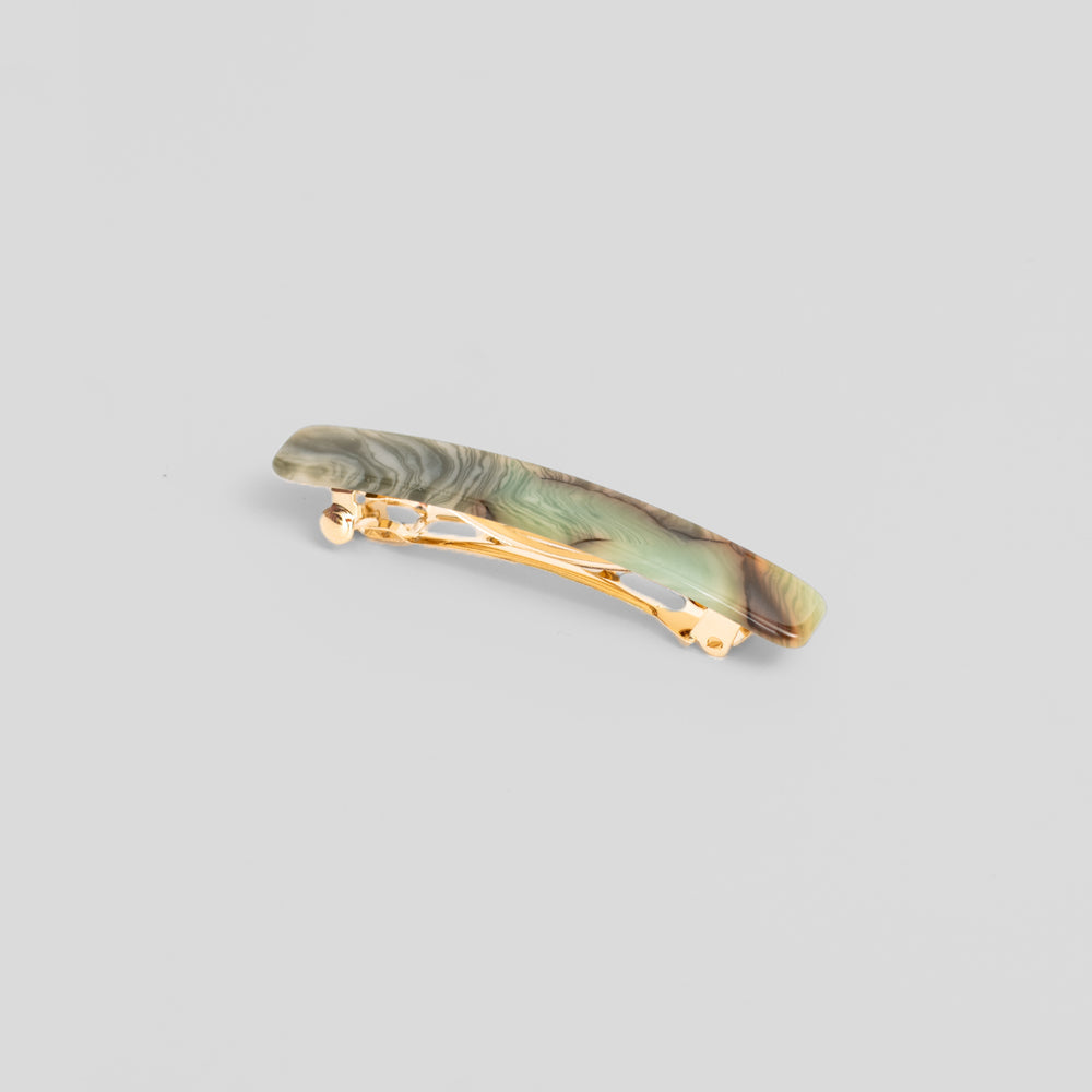 Limited Edition Handmade Green Agate Mini Barrette Clip in 6.5cm Handmade French Hair Accessories at Tegen Accessories