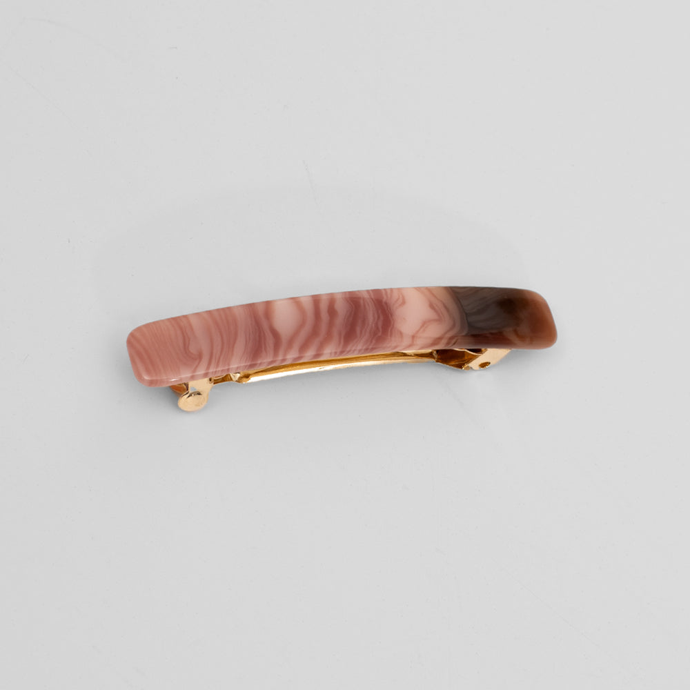 Limited Edition Handmade Pink Jasper Mini Barrette Clip in 6.5cm Handmade French Hair Accessories at Tegen Accessories