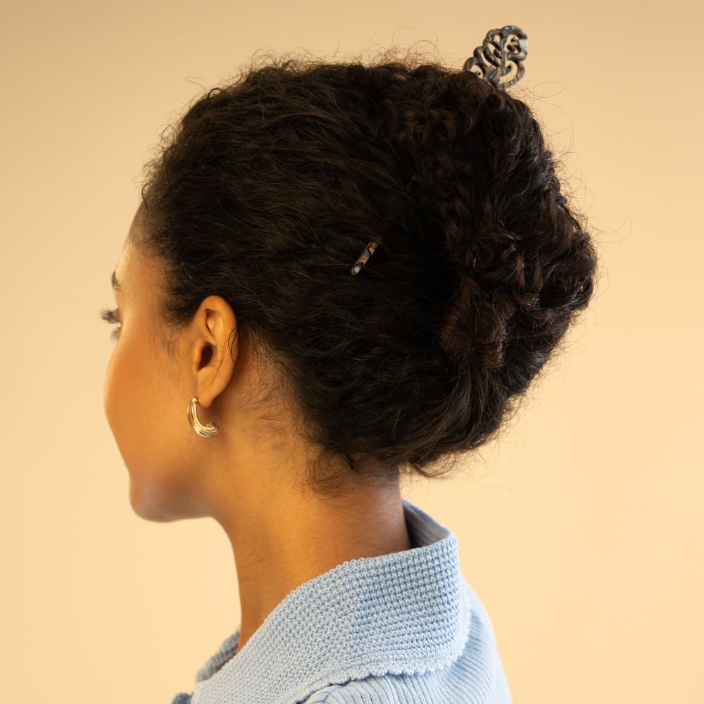 Long Filigree French Hairpin Handmade French Hair Accessories at Tegen Accessories | Onyx