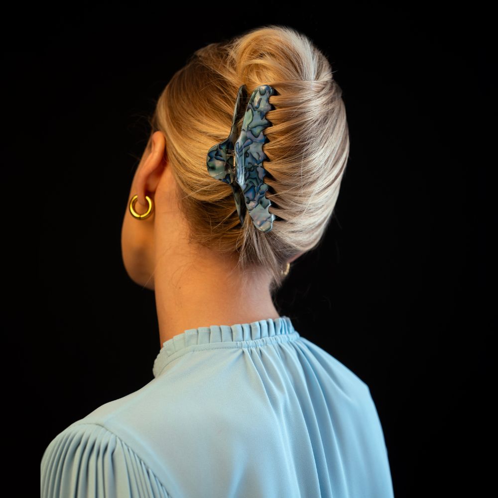 Long Narrow Fine Hair Claw Clip Handmade French Hair Accessories at Tegen Accessories | Opal 