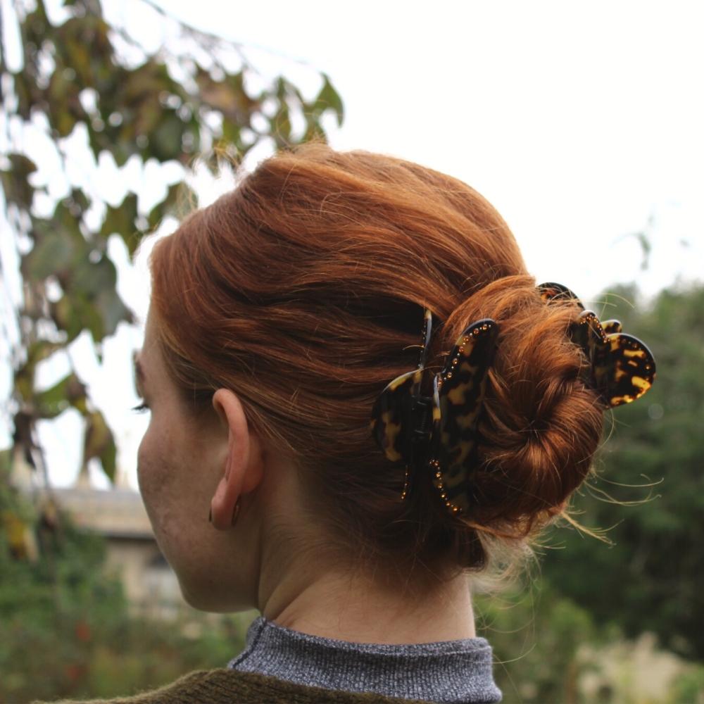 Medium Crystal Hair Claw Clip Handmade in France at Tegen Accessories |Dark Tokio