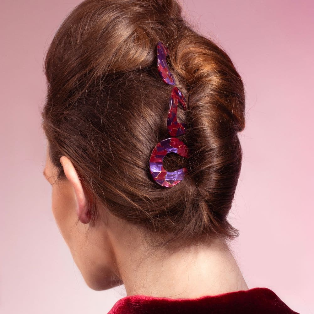 8cm waved French Hairpin Tegen Accessories | Berry Crush