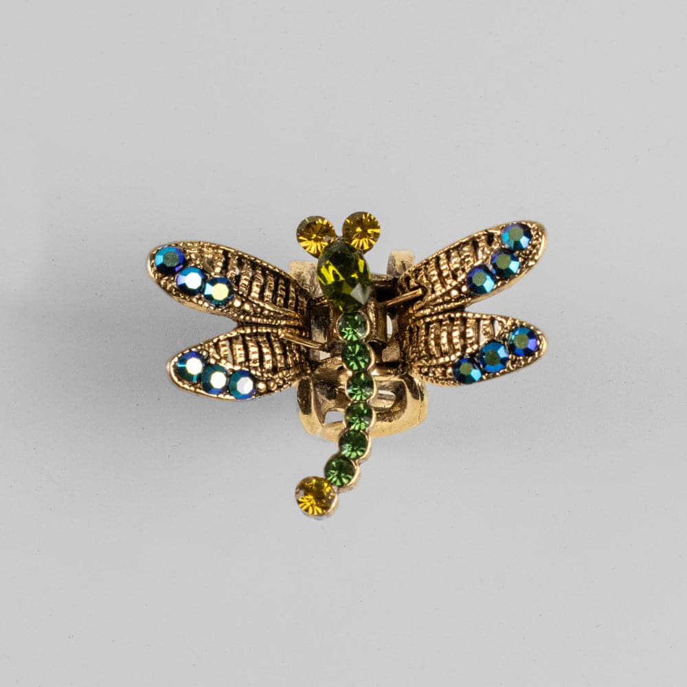 Mini Crystal Dragonfly Hair Claw Clip Crystal in Emerald Crystal at Tegen Accessories