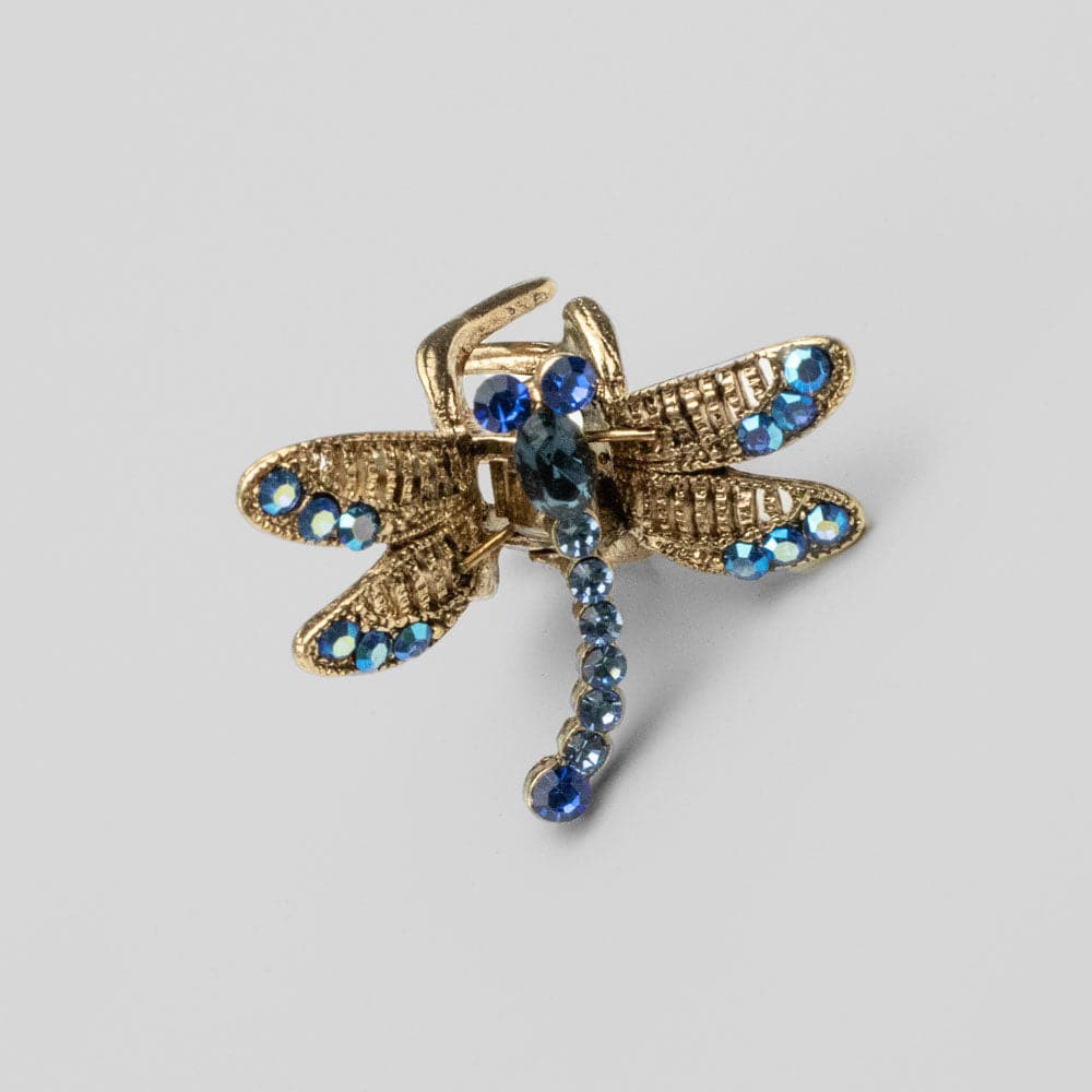Mini Crystal Dragonfly Hair Claw Clip Crystal in Blue Crystal at Tegen Accessories