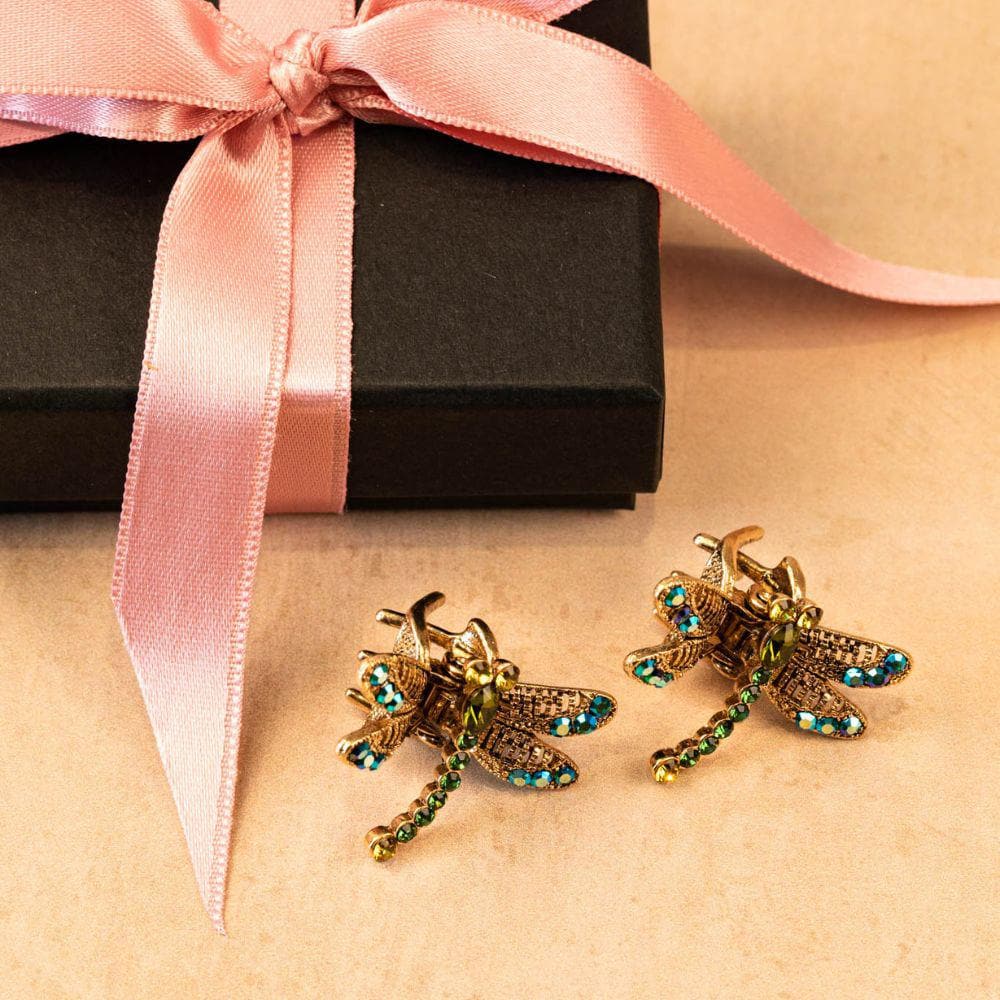 Mini Crystal Dragonfly Hair Claw Clip Crystal at Tegen Accessories |Emerald Crystal
