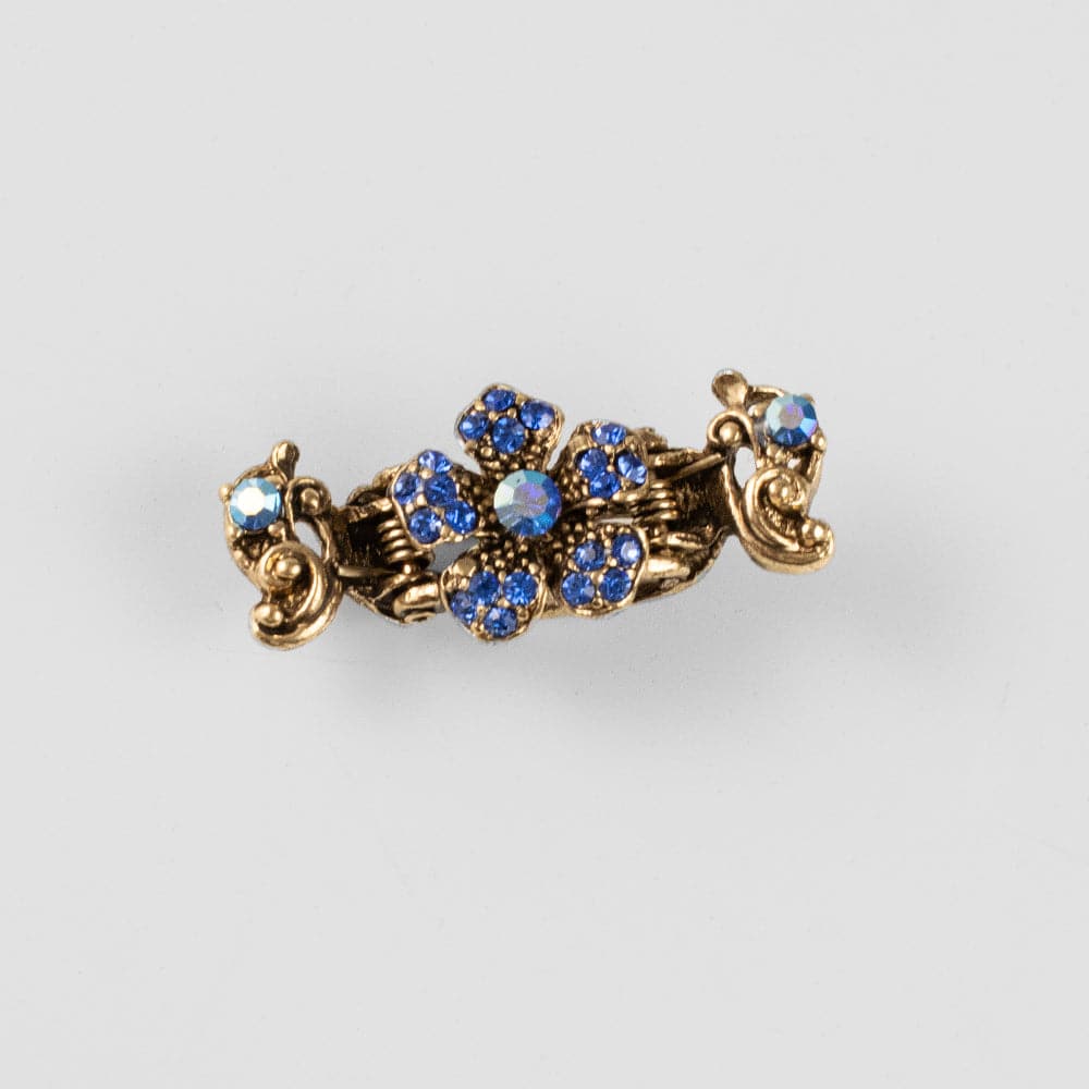 Mini Crystal Flower Hair Claw Clip Crystal in Blue Crystal at Tegen Accessories