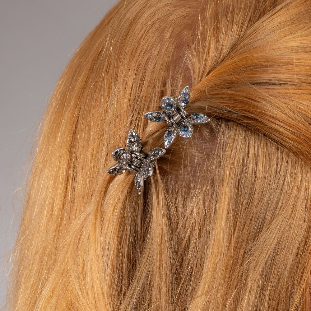 Mini Crystal Maple Leaf Hair Claw Clip Crystal in at Tegen Accessories
