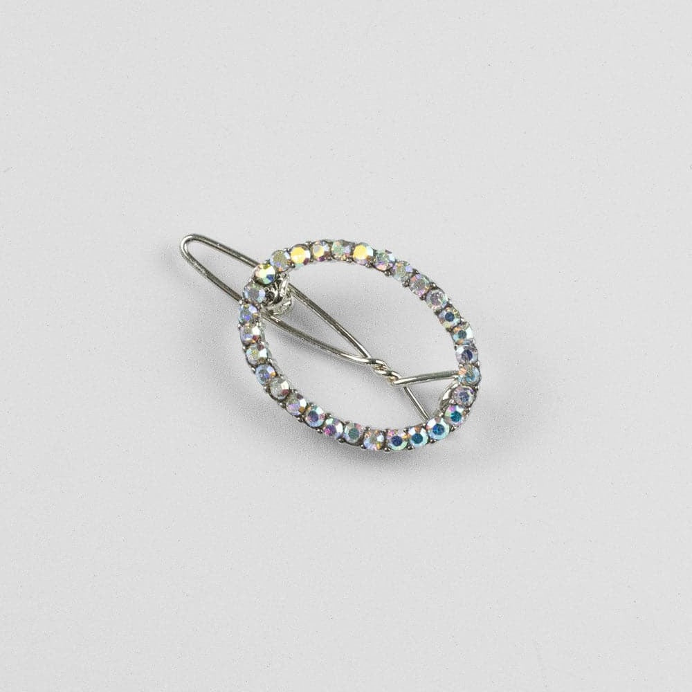 Mini Crystal Oval Hair Clip Crystal in AB Crystal at Tegen Accessories