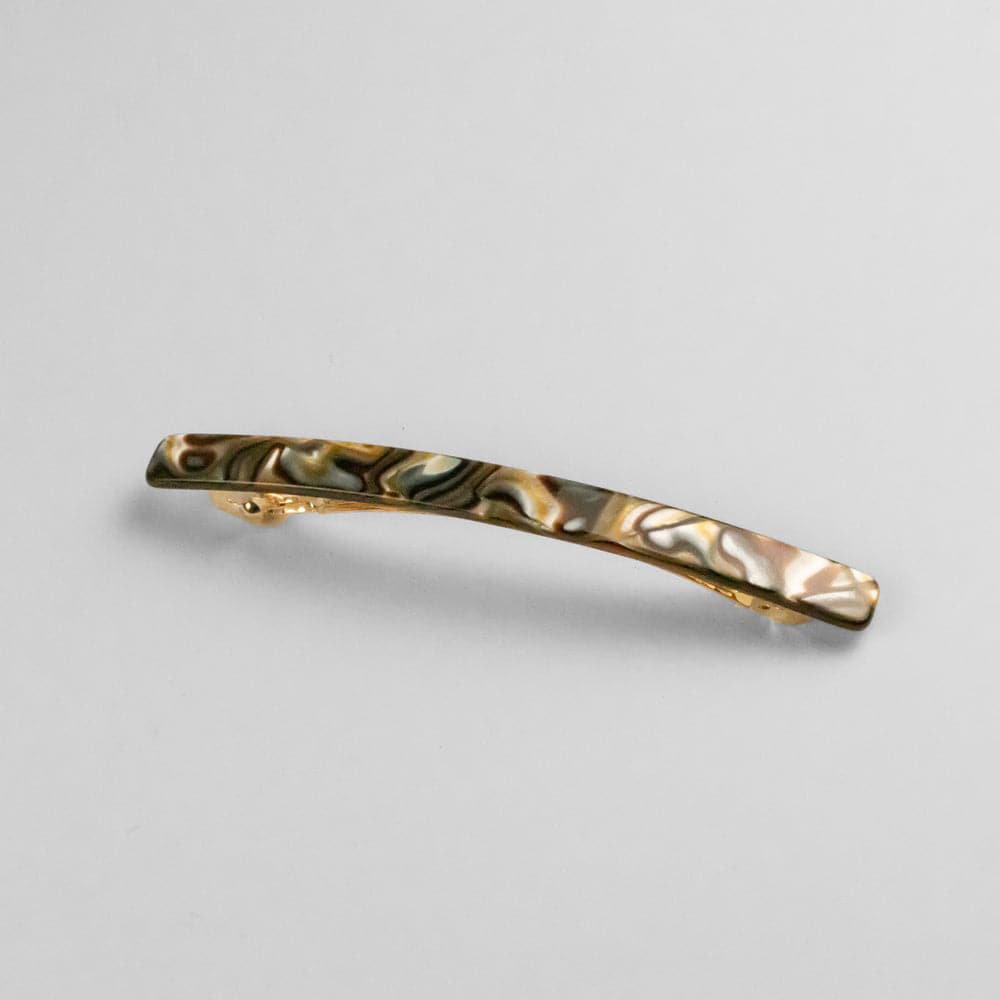 Narrow Bar Barrette Clip in 11cm Onyx Handmade French Hair Accessories at Tegen Accessories