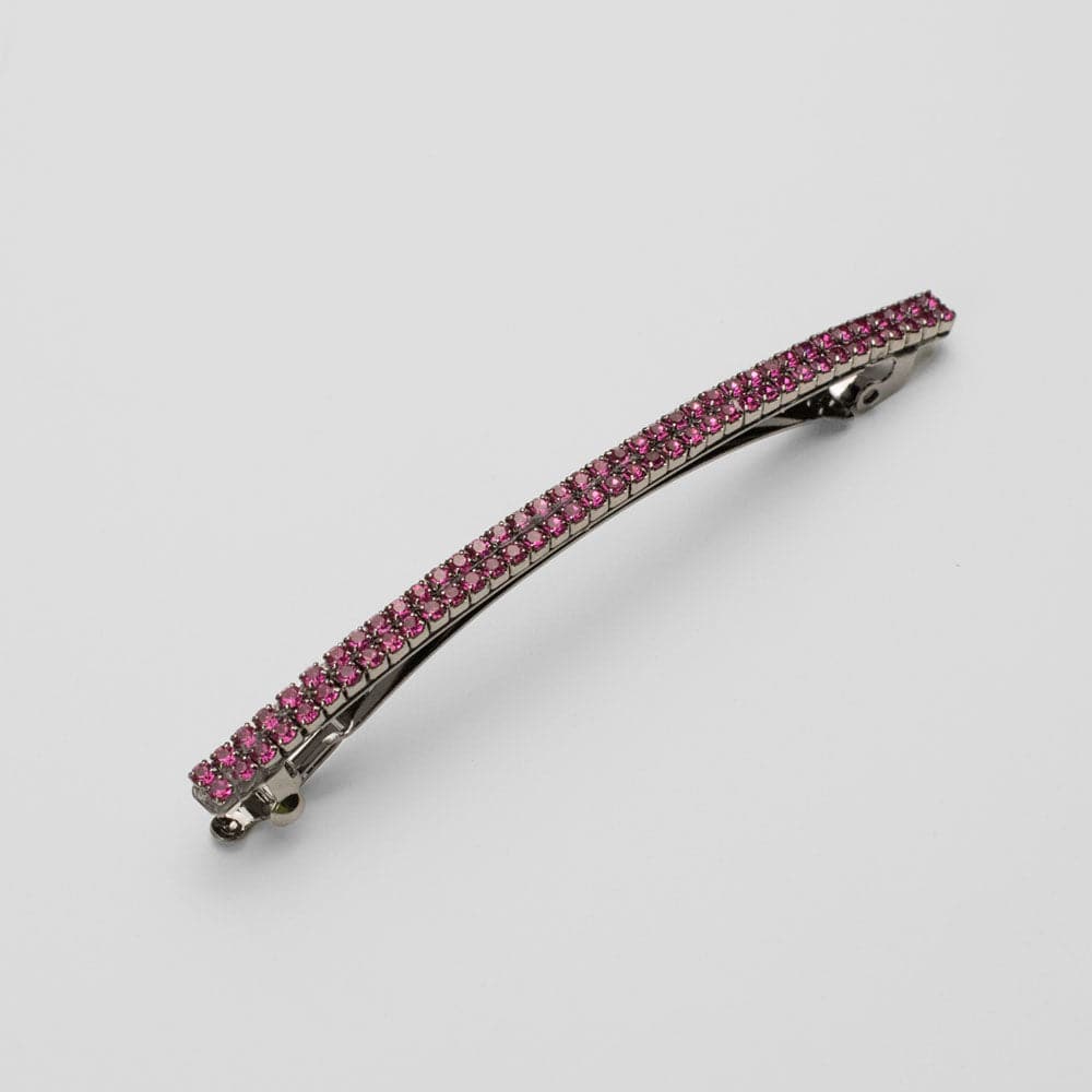 Navy Narrow Crystal Barrette at Tegen Accessories