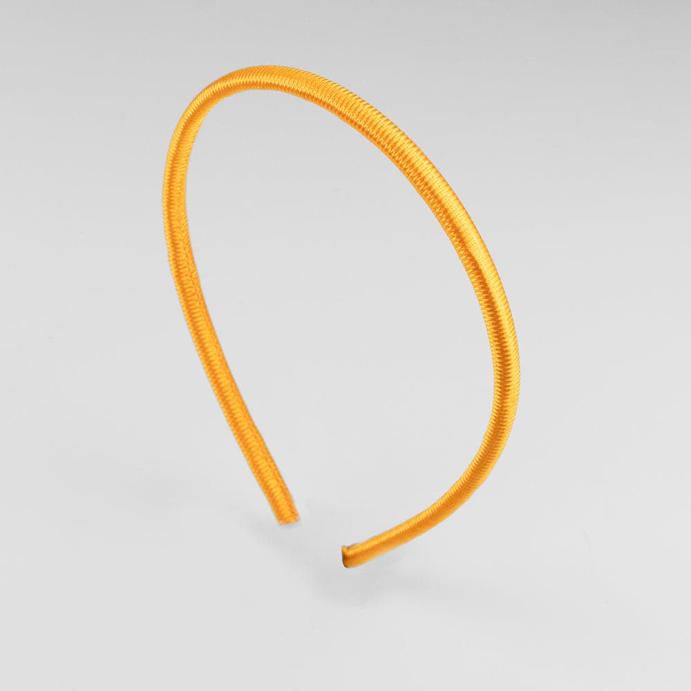 Narrow Fabric Headband at Tegen Accessories in Mustard