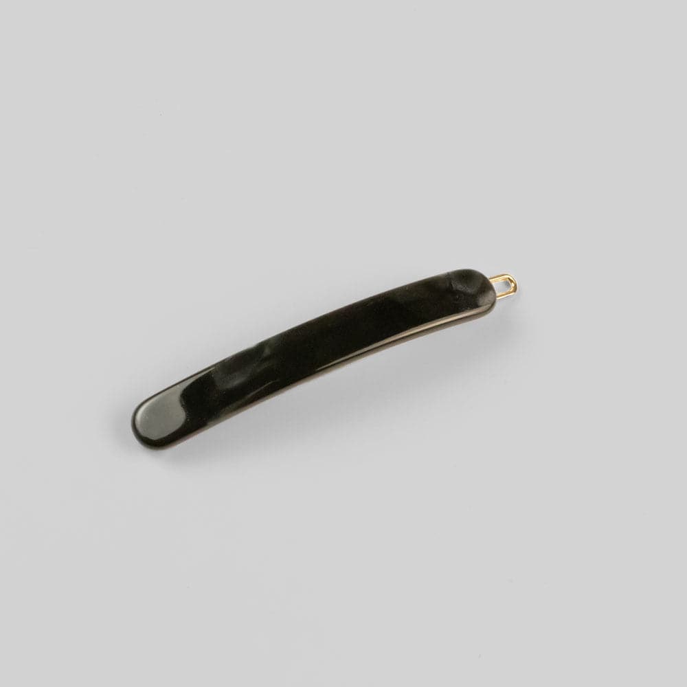 Narrow Hair Clip in 6cm Black Marble Handmade French Hair Accessories at Tegen Accessories