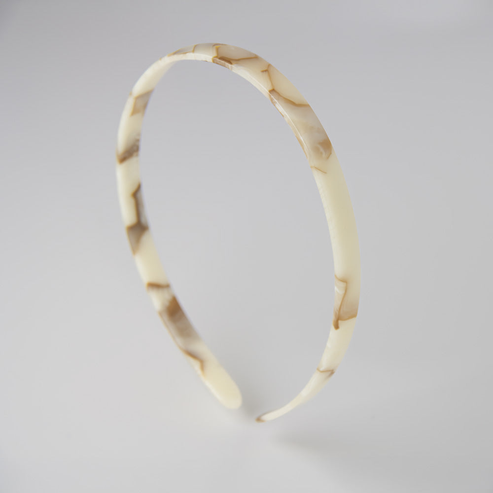 Narrow Headband 1cm Oat Latte Handmade French Hair Accessories at Tegen Accessories