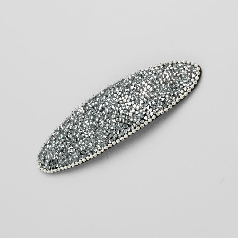 Oval Crystal Sparkle Snap Clip Crystal in Clear Crystal at Tegen Accessories