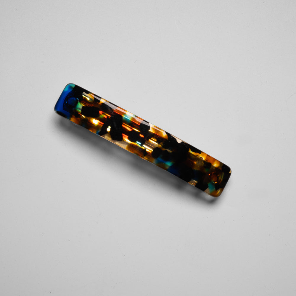 Mini barrette clip in Chocolate Lime Blue Green and Black at Tegen Accessories