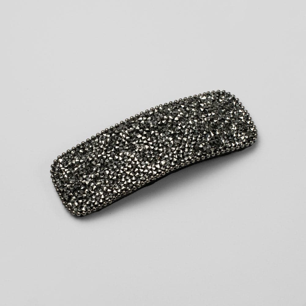 Rectangular Crystal Sparkle Snap Clip Swarovski Crystal in Pewter Crystal at Tegen Accessories