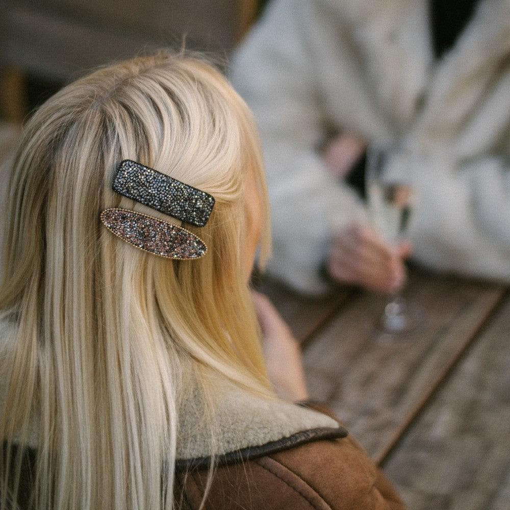 Rectangular Crystal Sparkle Snap Clip Swarovski Crystal in at Tegen Accessories