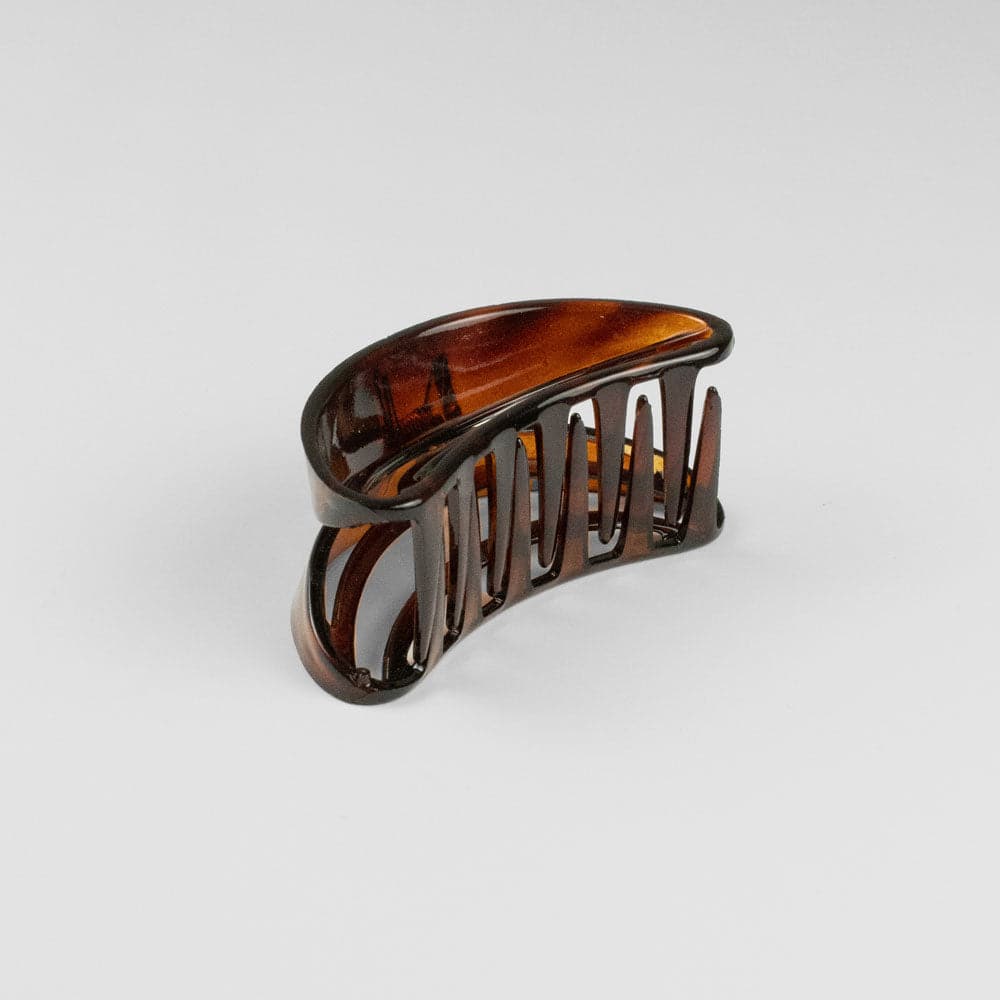 Small D Shape Hair Claw Clip in Tortoiseshell French Hair Accessories at Tegen Accessories