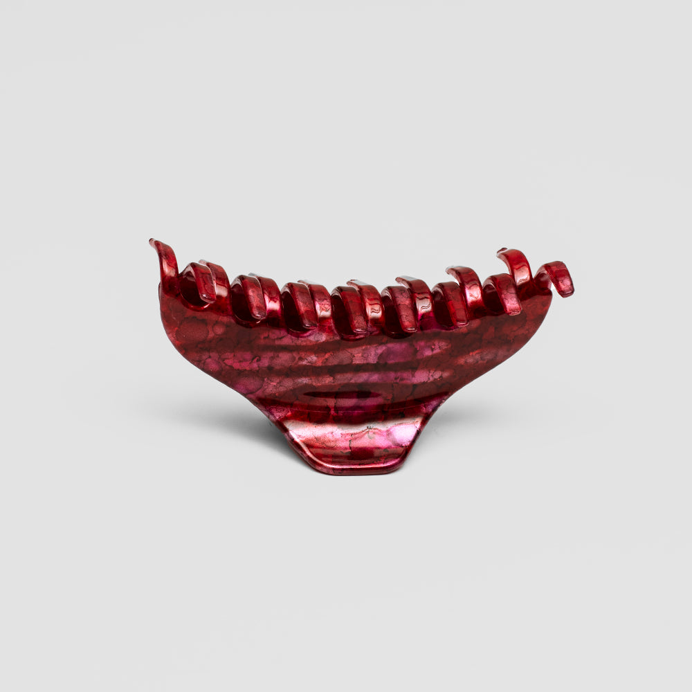 Small Fuchsia Handpainted Hair Claw  at Tegen Accessories