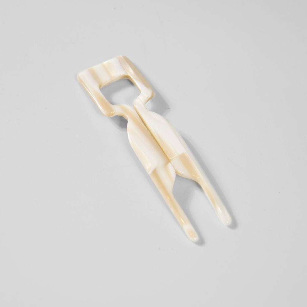 Small Square Hairpin 8cm Vanilla Handmade French Hair Accessories at Tegen Accessories