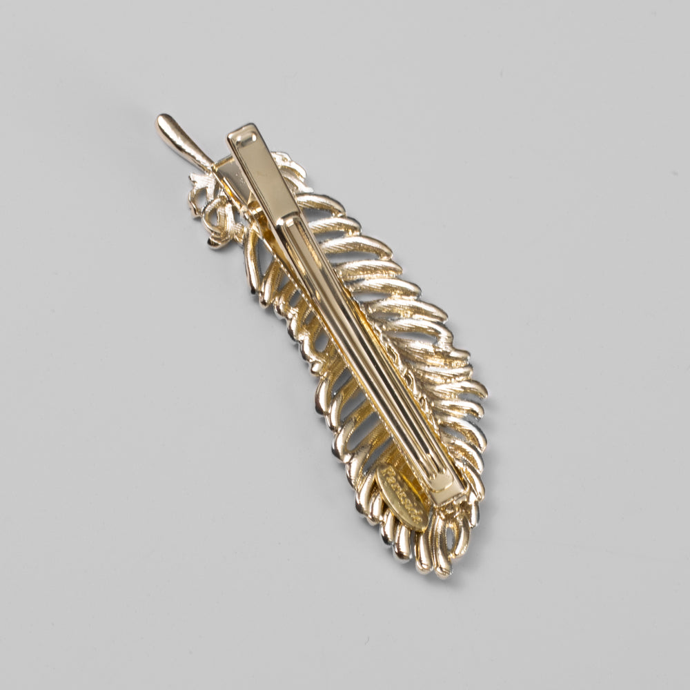 Swarovski Crystal Ornate Feather Clip on Tegen Accessories
