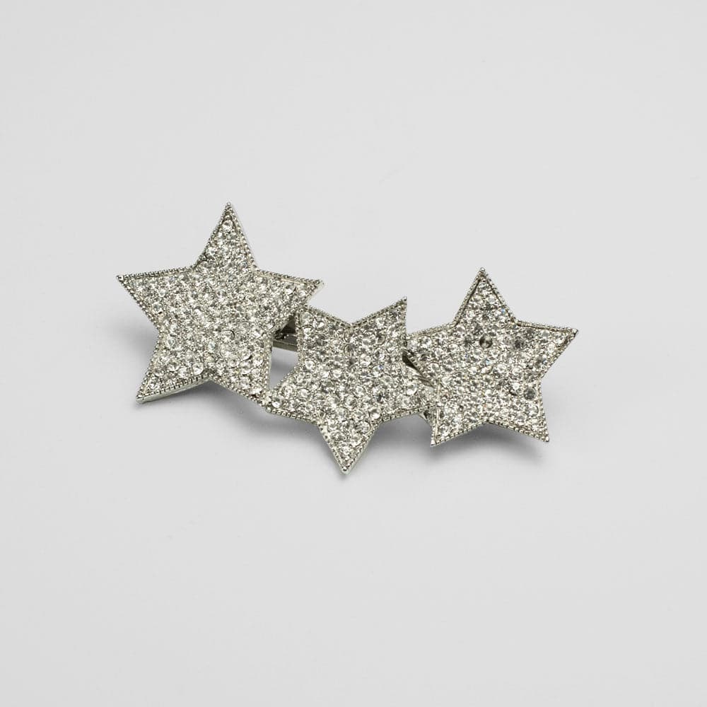 Swarovski Crystal Triple Star Barrette Clip Swarovski Crystal in 7cm at Tegen Accessories